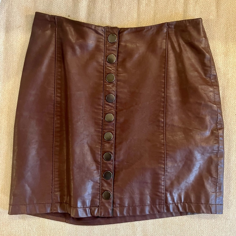 Leather Free People skirt
